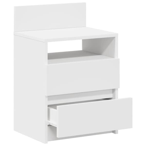 vidaXL Nattbord med 2 skuffer hvit 40x33x60 cm
