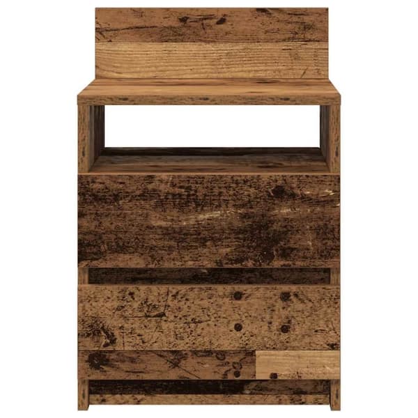 vidaXL Nattbord med 2 skuffer gammelt tre 40x33x60 cm