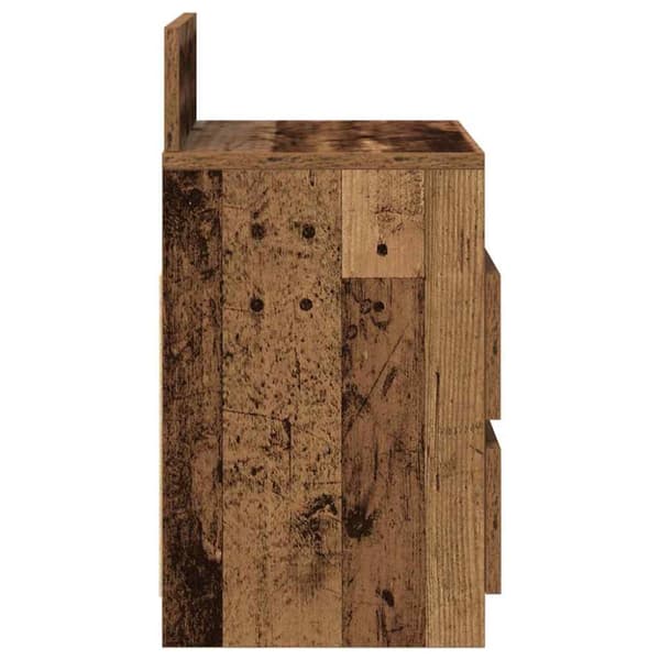 vidaXL Nattbord med 2 skuffer gammelt tre 40x33x60 cm