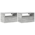 Pikkukuva 3 / 11: vidaXL Seinäkiinnitettävät yöpöydät 2 kpl betoninharmaa 45x26x28,5 cm