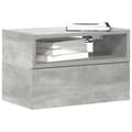 Pikkukuva 2 / 11: vidaXL Seinäkiinnitettävät yöpöydät 2 kpl betoninharmaa 45x26x28,5 cm