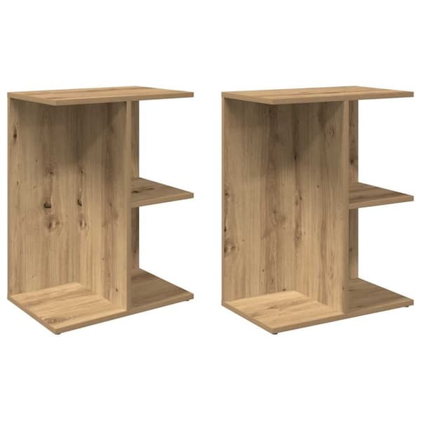 vidaXL Nattbord 2 stk artisan eik 46,5x29x61 cm konstruert tre