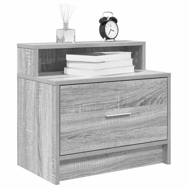 vidaXL Yöpöytäkaappi laatikolla harmaa Sonoma 51x31x47 cm