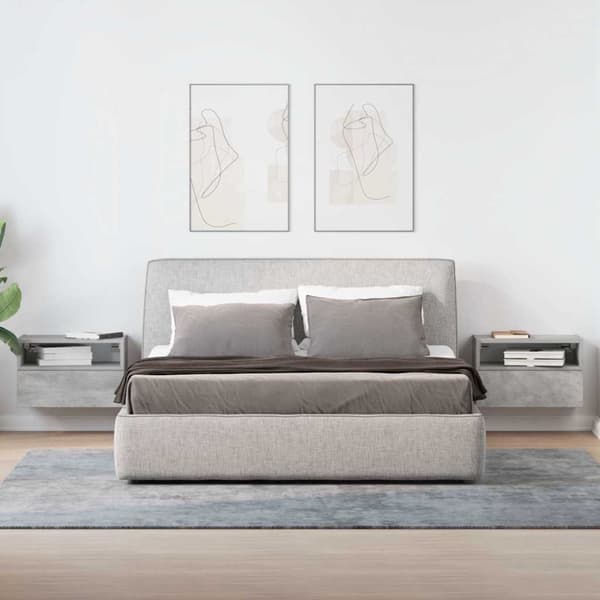 vidaXL Väggmonterade sängbord 2 st betonggrå 45x26x28,5 cm