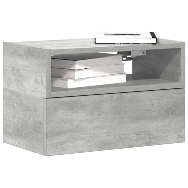 vidaXL Väggmonterade sängbord 2 st betonggrå 45x26x28,5 cm