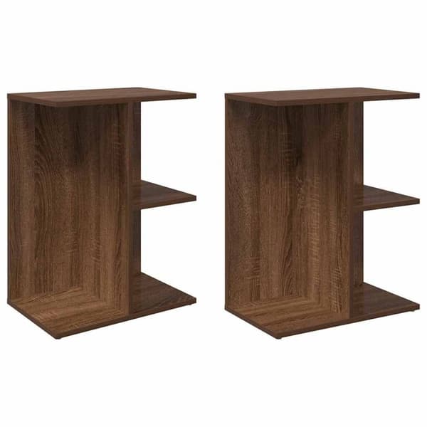vidaXL sengeborde 2 stk. 46,5x29x61 cm brun egetræsfarve