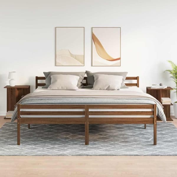 vidaXL sengeborde 2 stk. 46,5x29x61 cm brun egetræsfarve