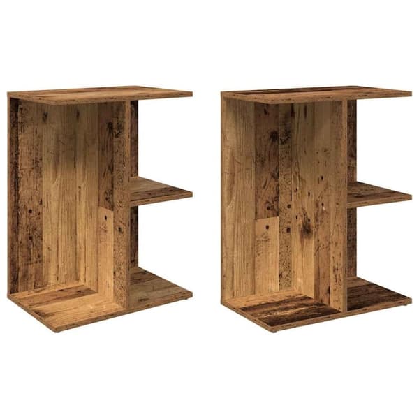 vidaXL Yöpöydät 2 kpl vanha puu 46,5x29x61 cm tekninen puu