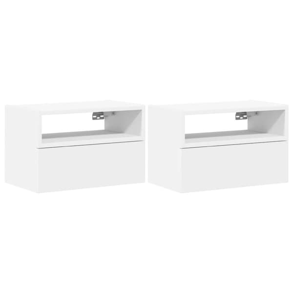 vidaXL Väggmonterade sängbord 2 st vit 45x26x28,5 cm
