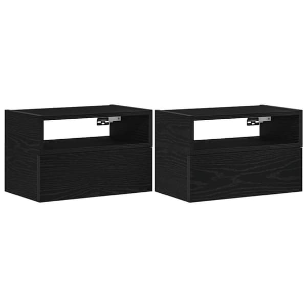 vidaXL Väggmonterade sängbord 2 st svart 45x26x28,5 cm