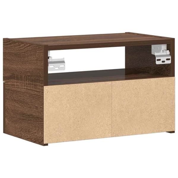 vidaXL Veggmontert nattbord brun eik 45x26x28,5 cm