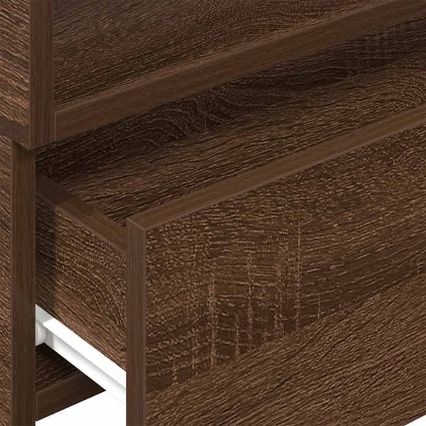 vidaXL Veggmontert nattbord brun eik 45x26x28,5 cm