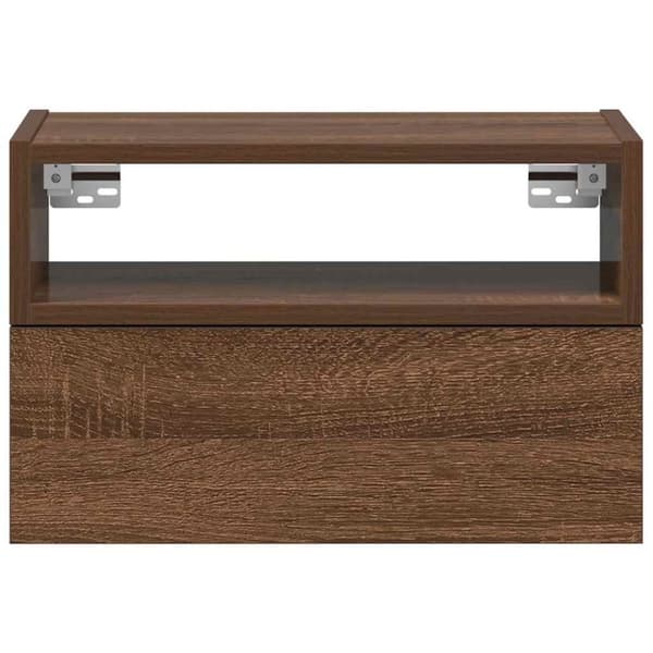 vidaXL væghængte sengeborde 2 stk. 45x26x28,5 cm brun egetræsfarve