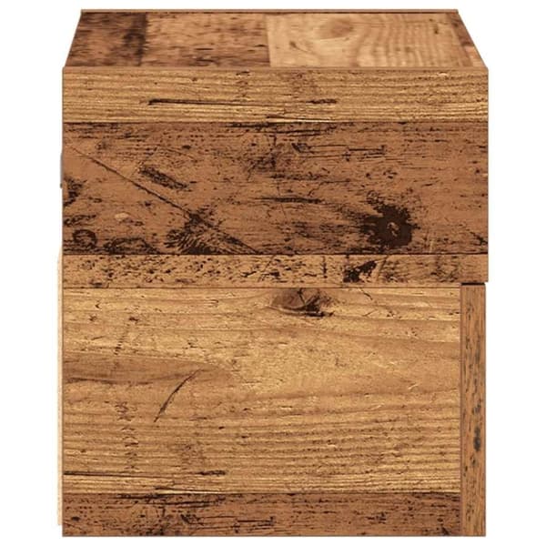 vidaXL Seinäkiinnitettävä yöpöytä vanha puu 45x26x28,5 cm