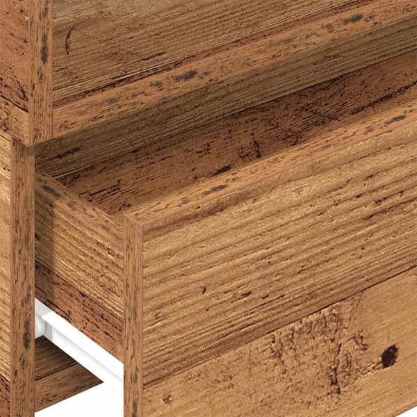 vidaXL Seinäkiinnitettävä yöpöytä vanha puu 45x26x28,5 cm