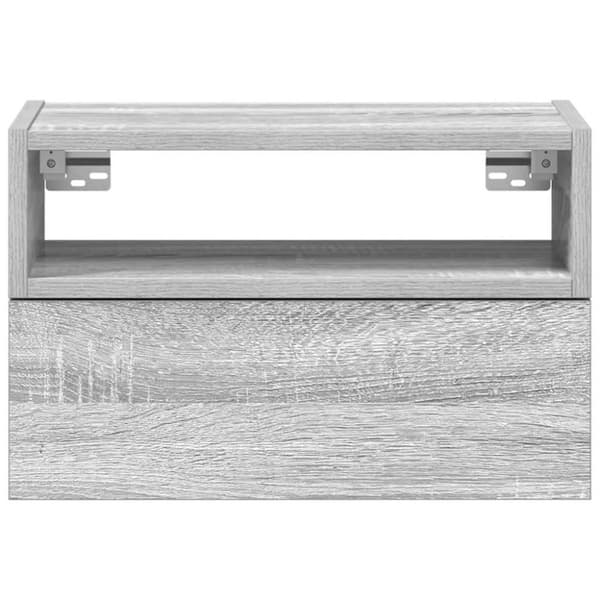 vidaXL væghængte sengeborde 2 stk. 45x26x28,5 cm grå sonoma-eg