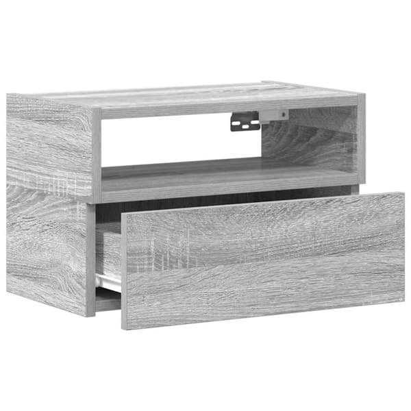 vidaXL væghængte sengeborde 2 stk. 45x26x28,5 cm grå sonoma-eg