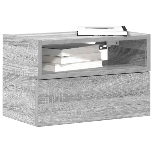 vidaXL væghængte sengeborde 2 stk. 45x26x28,5 cm grå sonoma-eg
