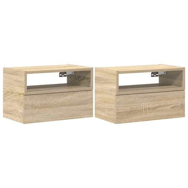 vidaXL Veggmonterte nattbord 2 stk sonoma eik 45x26x28,5 cm