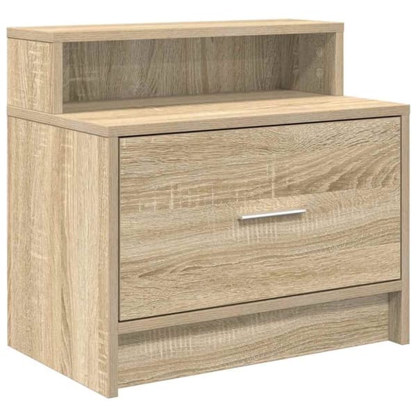 vidaXL Nattbord med skuff sonoma eik 51x31x47 cm