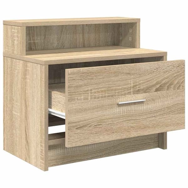 vidaXL Nattbord med skuff sonoma eik 51x31x47 cm