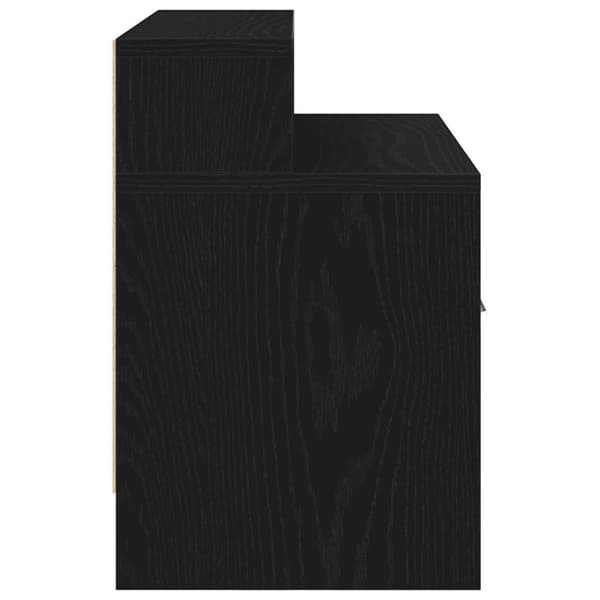 vidaXL Nattbord med skuff svart eik 51x31x47 cm
