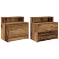 Miniatyrbilde 2 av 10: vidaXL Nattbord med skuff 2 stk gammelt tre 51x31x47 cm