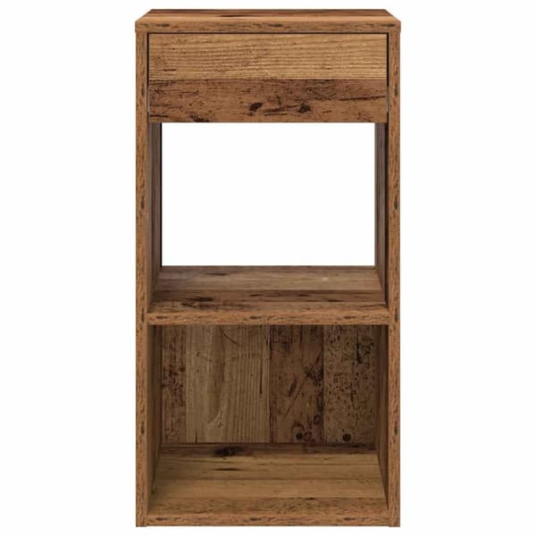 vidaXL Nattbord med skuff 2 stk gammelt tre 35x34x66,5 cm