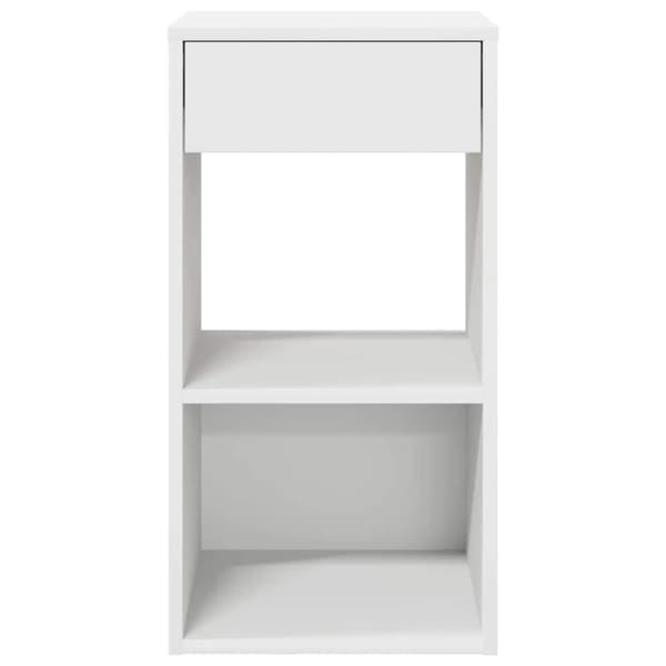 vidaXL sengebord med skuffe 35x34x66,5 cm hvid