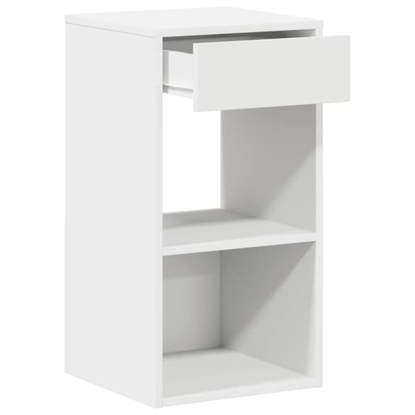 vidaXL sengebord med skuffe 35x34x66,5 cm hvid