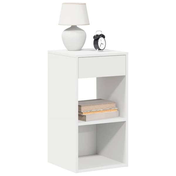 vidaXL sengebord med skuffe 35x34x66,5 cm hvid