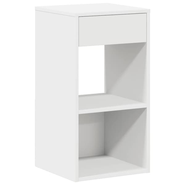 vidaXL sengebord med skuffe 35x34x66,5 cm hvid