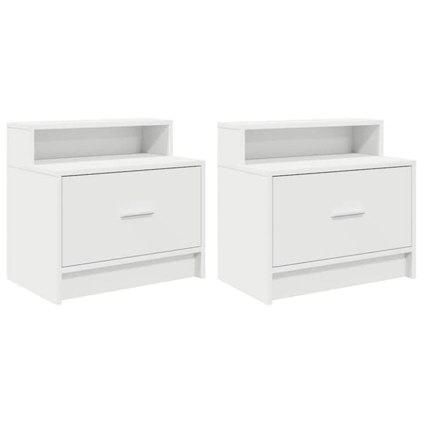 vidaXL Nattbord med skuff 2 stk hvit 51x31x47 cm