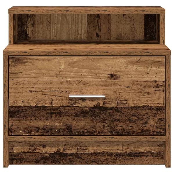 vidaXL Nattbord med skuff gammelt tre 51x31x47 cm