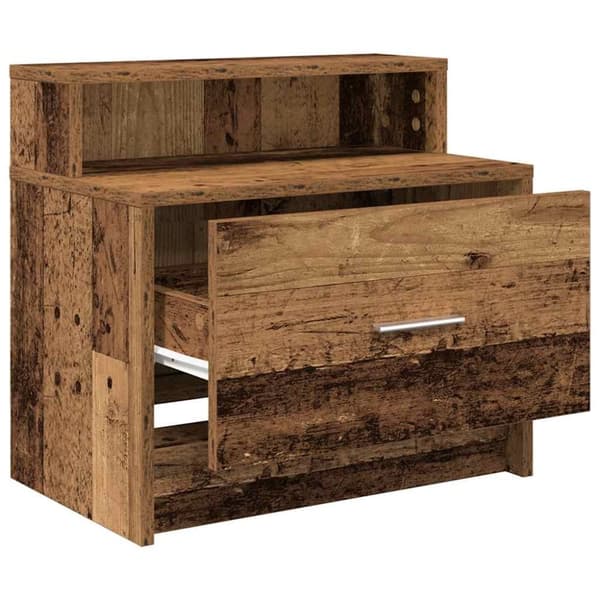 vidaXL Nattbord med skuff gammelt tre 51x31x47 cm