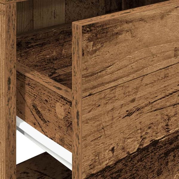 vidaXL Nattbord med skuff gammelt tre 51x31x47 cm