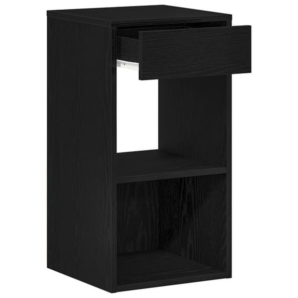 vidaXL Yöpöytäkaappi laatikolla musta tammi 35x34x66,5 cm