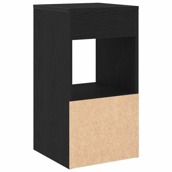 vidaXL Yöpöytäkaappi laatikolla musta tammi 35x34x66,5 cm