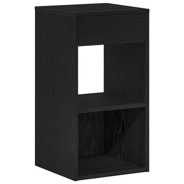 vidaXL Yöpöytäkaappi laatikolla musta tammi 35x34x66,5 cm