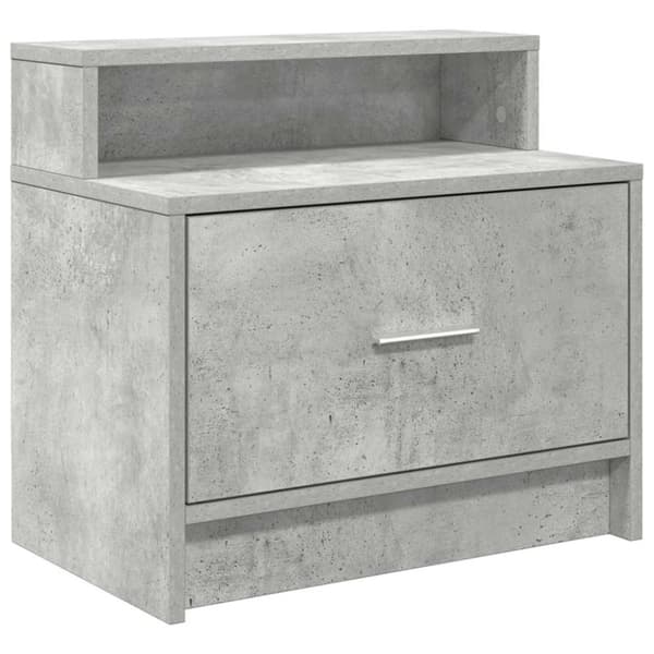 vidaXL sengebord med skuffe 51x31x47 cm betongrå