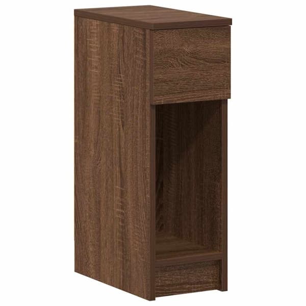 vidaXL Nattbord med skuff 2 stk brun eik 20x36x60 cm