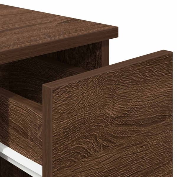 vidaXL Nattbord med skuff 2 stk brun eik 20x36x60 cm