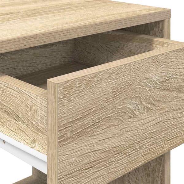 vidaXL Sängbord med låda sonoma-ek 35x34x66,5 cm