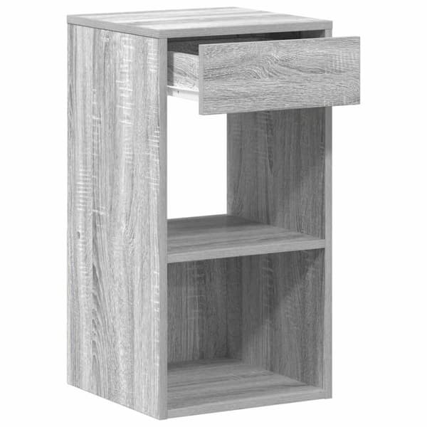 vidaXL sengebord med skuffe 35x34x66,5 cm grå sonoma-eg
