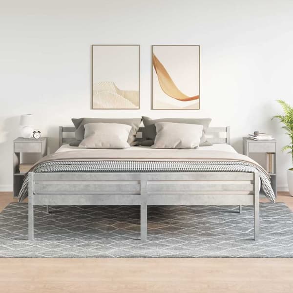 vidaXL sengeborde med skuffe 2 stk. 35x34x66,5 cm betongrå