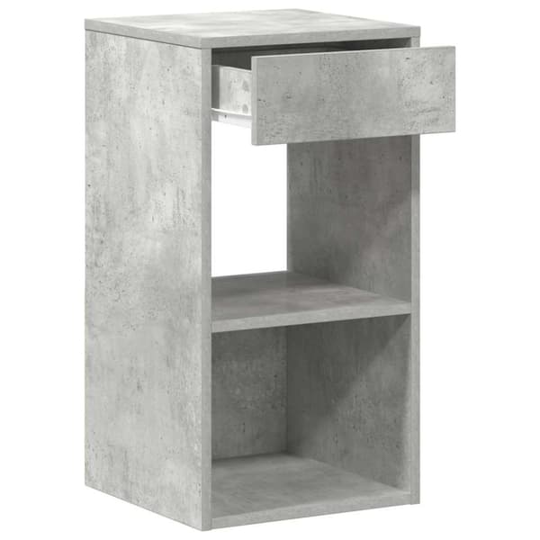 vidaXL sengeborde med skuffe 2 stk. 35x34x66,5 cm betongrå