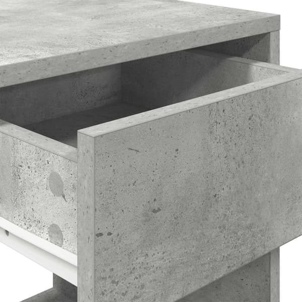vidaXL sengeborde med skuffe 2 stk. 35x34x66,5 cm betongrå