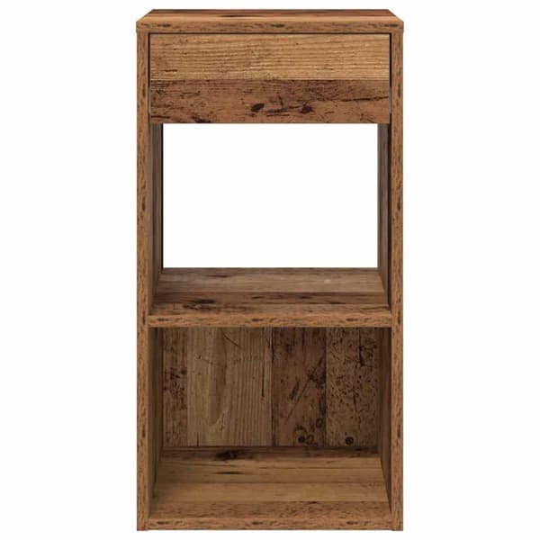 vidaXL Nattbord med skuff gammelt tre 35x34x66,5 cm