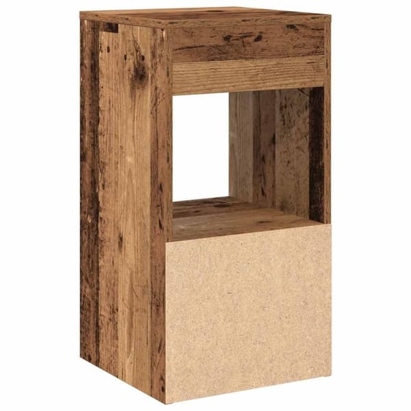 vidaXL Nattbord med skuff gammelt tre 35x34x66,5 cm