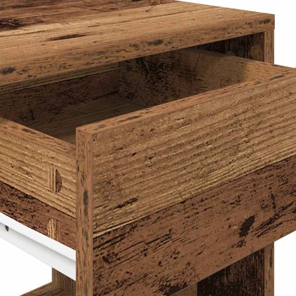vidaXL Nattbord med skuff gammelt tre 35x34x66,5 cm